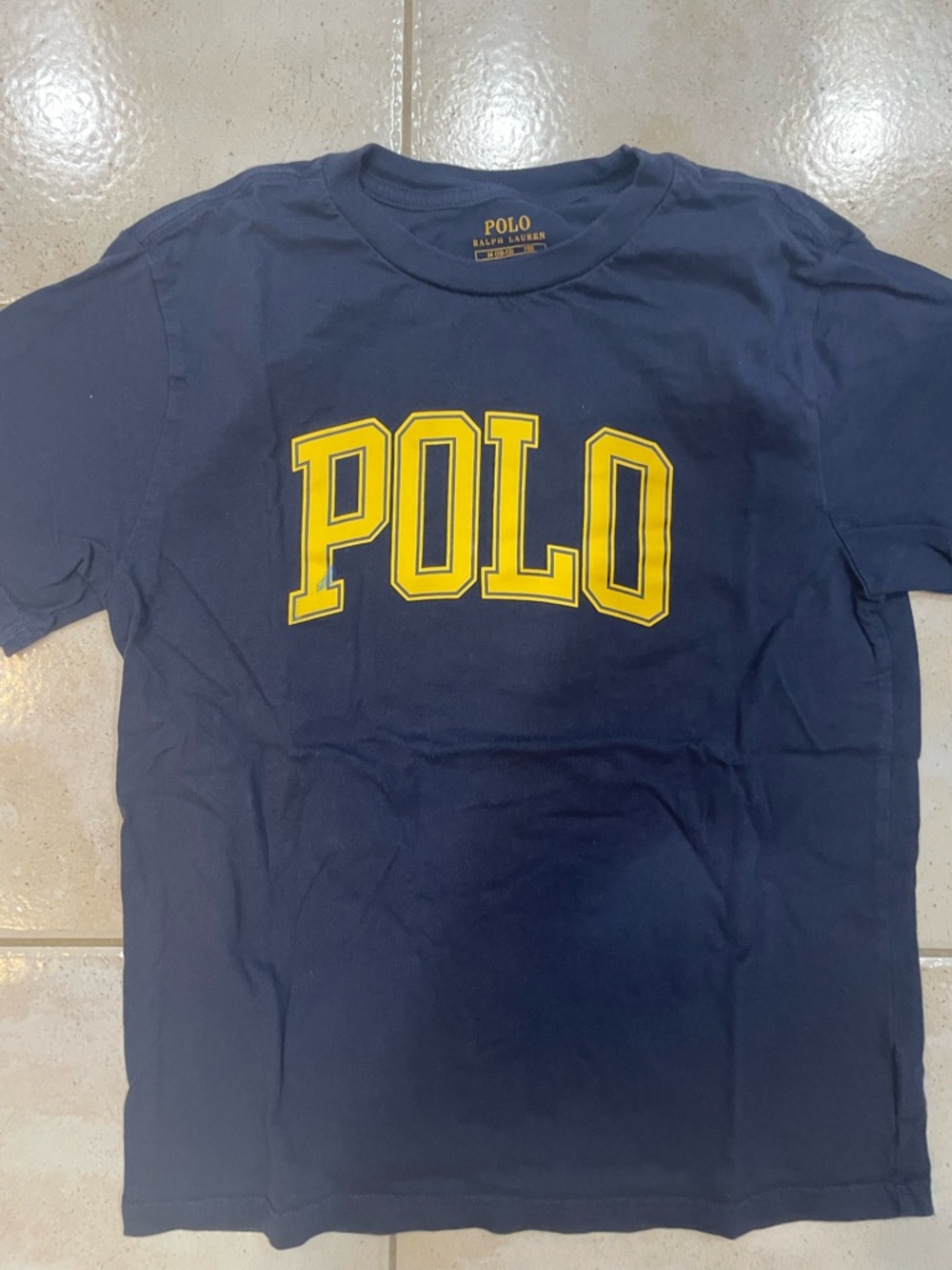 Polo by Ralph Lauren Navy Tee with Yellow POLO Applique